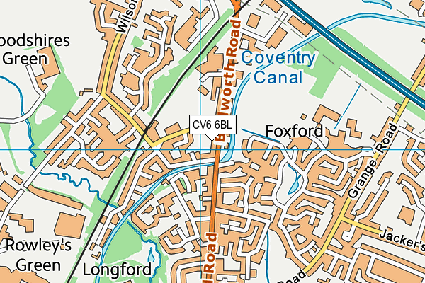 CV6 6BL map - OS VectorMap District (Ordnance Survey)