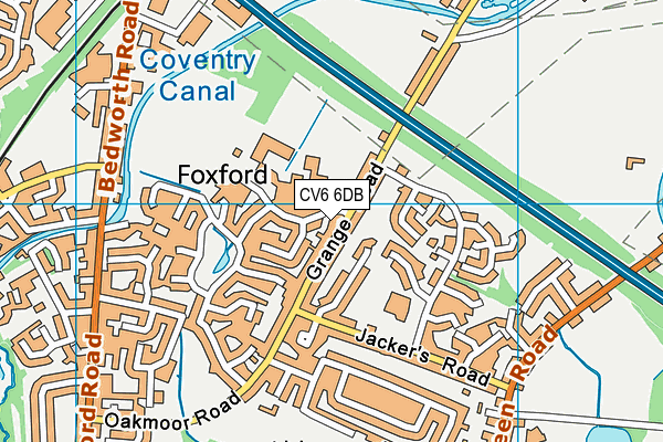 CV6 6DB map - OS VectorMap District (Ordnance Survey)