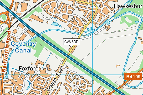CV6 6DD map - OS VectorMap District (Ordnance Survey)