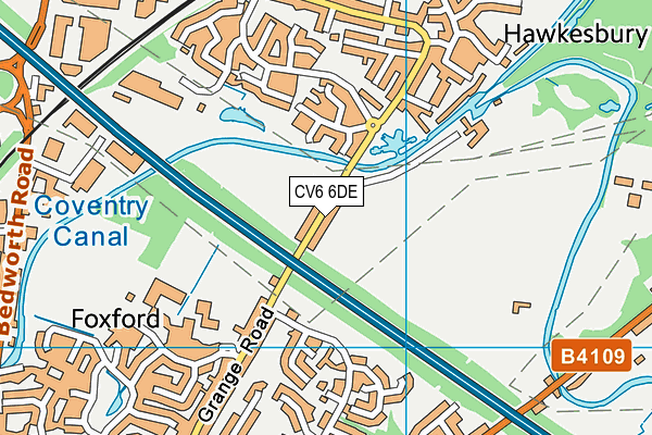 CV6 6DE map - OS VectorMap District (Ordnance Survey)