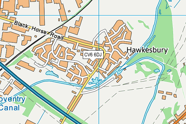 CV6 6DJ map - OS VectorMap District (Ordnance Survey)
