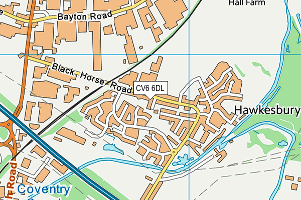 CV6 6DL map - OS VectorMap District (Ordnance Survey)