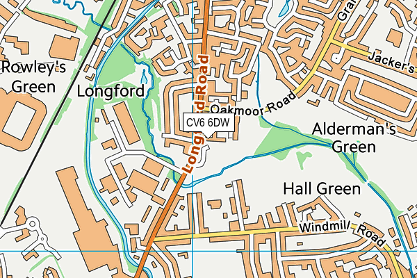 Longford Park map (CV6 6DW) - OS VectorMap District (Ordnance Survey)