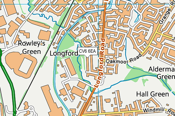 CV6 6EA map - OS VectorMap District (Ordnance Survey)