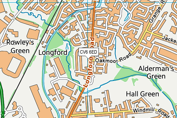 CV6 6ED map - OS VectorMap District (Ordnance Survey)