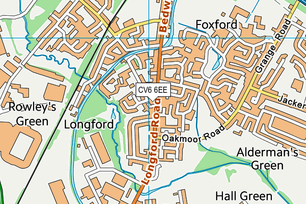 CV6 6EE map - OS VectorMap District (Ordnance Survey)