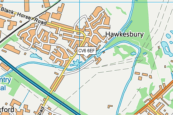 CV6 6EF map - OS VectorMap District (Ordnance Survey)