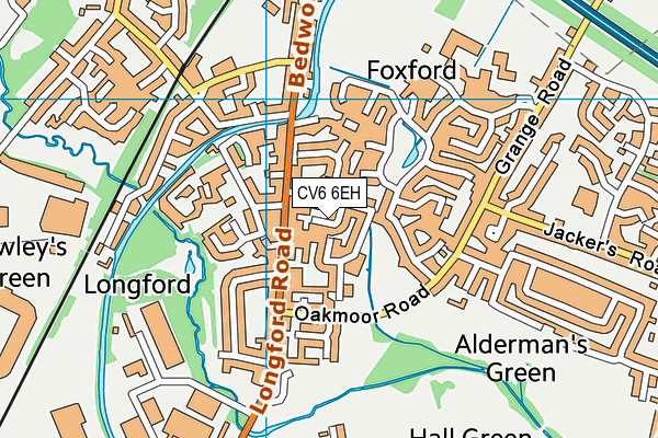 CV6 6EH map - OS VectorMap District (Ordnance Survey)