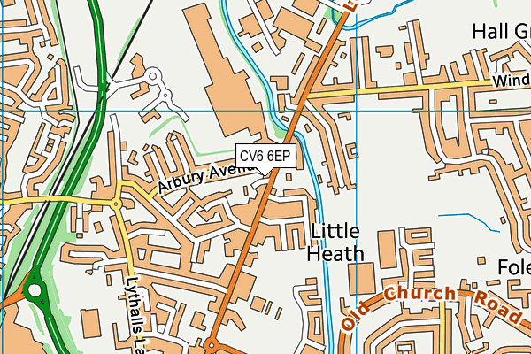 CV6 6EP map - OS VectorMap District (Ordnance Survey)