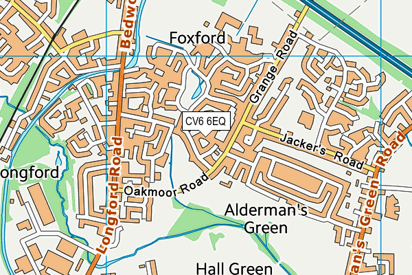 CV6 6EQ map - OS VectorMap District (Ordnance Survey)