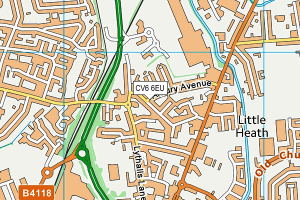 CV6 6EU map - OS VectorMap District (Ordnance Survey)