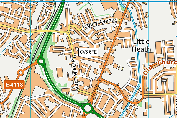 CV6 6FE map - OS VectorMap District (Ordnance Survey)