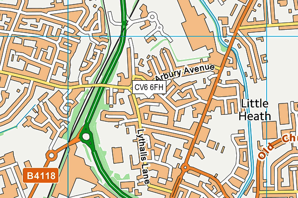 CV6 6FH map - OS VectorMap District (Ordnance Survey)