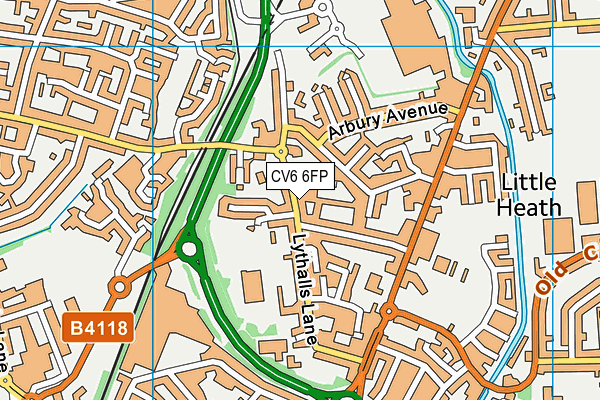 CV6 6FP map - OS VectorMap District (Ordnance Survey)