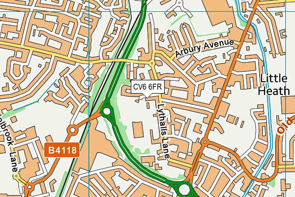 CV6 6FR map - OS VectorMap District (Ordnance Survey)