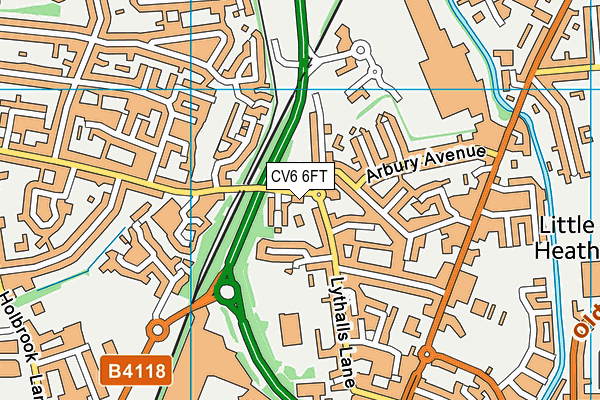 CV6 6FT map - OS VectorMap District (Ordnance Survey)