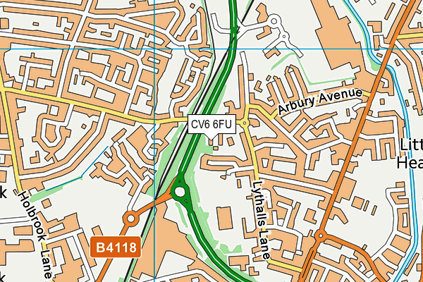 CV6 6FU map - OS VectorMap District (Ordnance Survey)