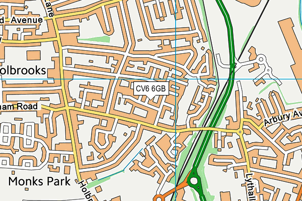 CV6 6GB map - OS VectorMap District (Ordnance Survey)