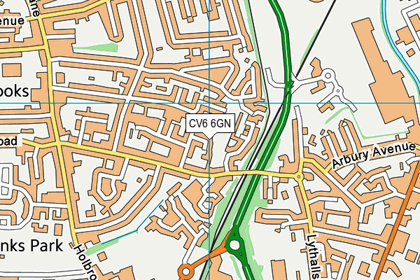 CV6 6GN map - OS VectorMap District (Ordnance Survey)