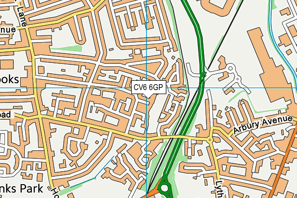 CV6 6GP map - OS VectorMap District (Ordnance Survey)