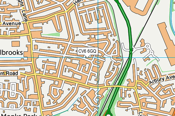 CV6 6GQ map - OS VectorMap District (Ordnance Survey)