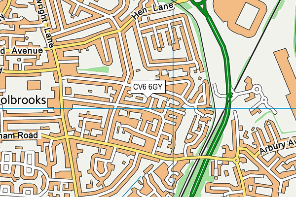 CV6 6GY map - OS VectorMap District (Ordnance Survey)