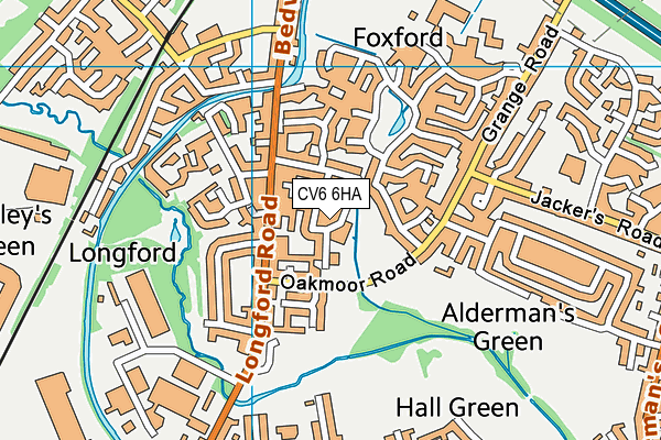 CV6 6HA map - OS VectorMap District (Ordnance Survey)