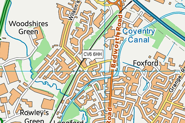 CV6 6HH map - OS VectorMap District (Ordnance Survey)