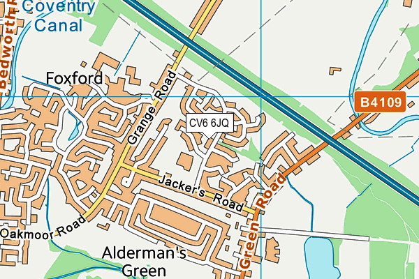 CV6 6JQ map - OS VectorMap District (Ordnance Survey)