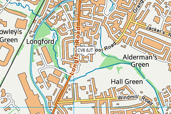 CV6 6JT map - OS VectorMap District (Ordnance Survey)