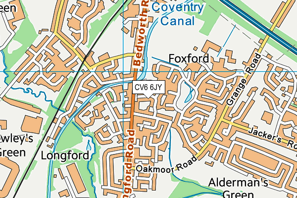 CV6 6JY map - OS VectorMap District (Ordnance Survey)