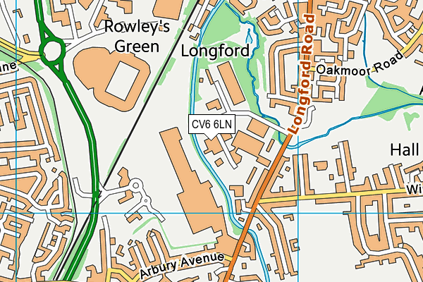 CV6 6LN map - OS VectorMap District (Ordnance Survey)