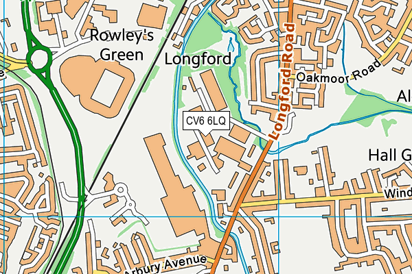 CV6 6LQ map - OS VectorMap District (Ordnance Survey)