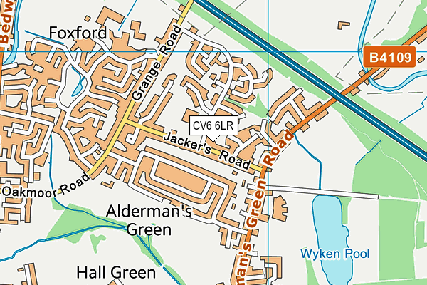 CV6 6LR map - OS VectorMap District (Ordnance Survey)