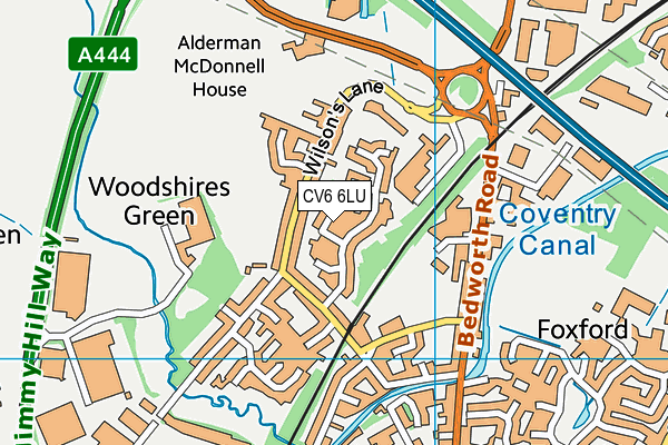 CV6 6LU map - OS VectorMap District (Ordnance Survey)