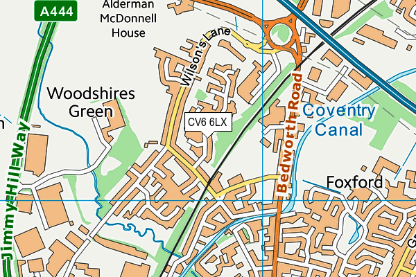 CV6 6LX map - OS VectorMap District (Ordnance Survey)