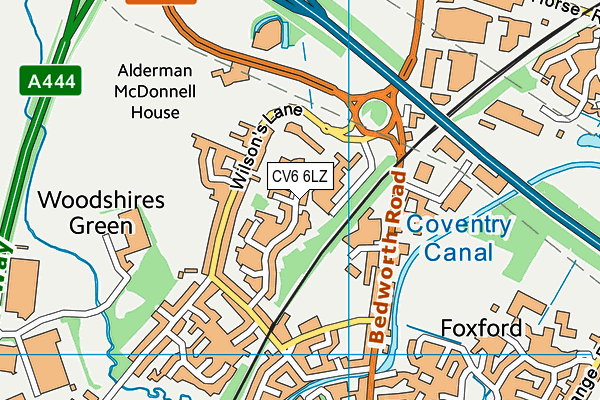 CV6 6LZ map - OS VectorMap District (Ordnance Survey)