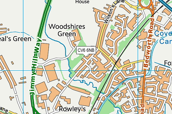 CV6 6NB map - OS VectorMap District (Ordnance Survey)