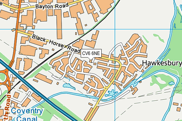 CV6 6NE map - OS VectorMap District (Ordnance Survey)