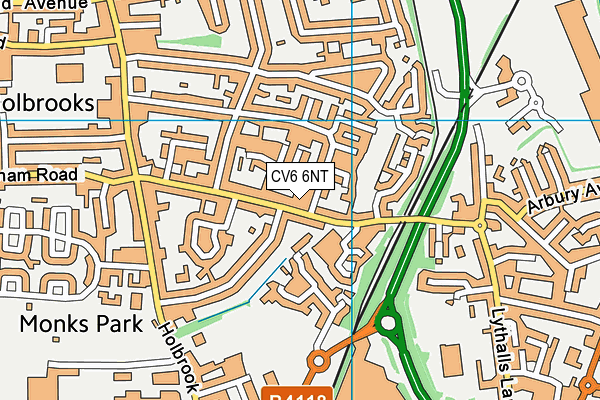 CV6 6NT map - OS VectorMap District (Ordnance Survey)