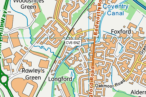 CV6 6NZ map - OS VectorMap District (Ordnance Survey)