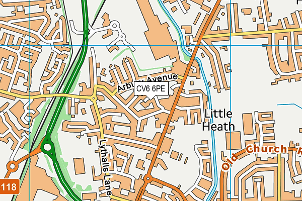 CV6 6PE map - OS VectorMap District (Ordnance Survey)