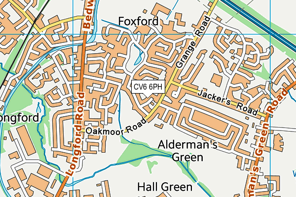 CV6 6PH map - OS VectorMap District (Ordnance Survey)