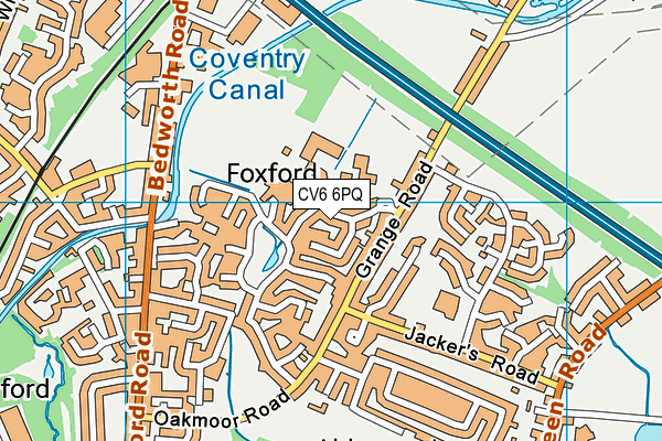CV6 6PQ map - OS VectorMap District (Ordnance Survey)