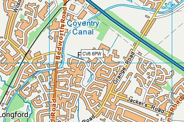 CV6 6PW map - OS VectorMap District (Ordnance Survey)