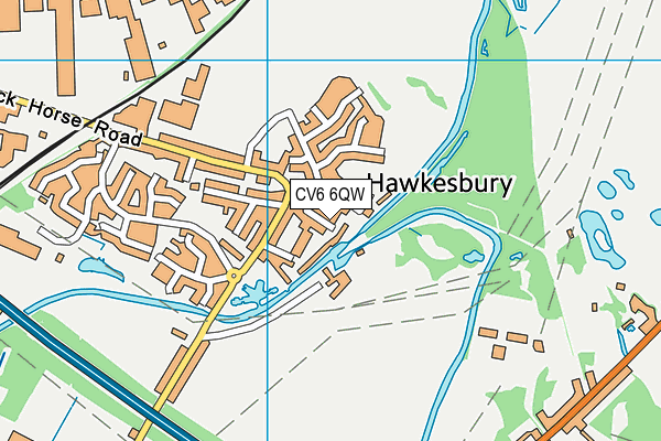 CV6 6QW map - OS VectorMap District (Ordnance Survey)