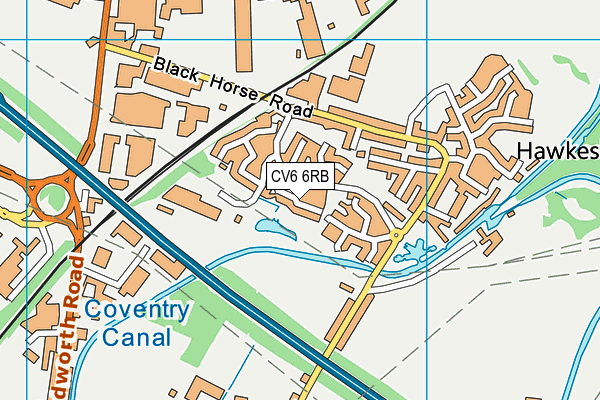 CV6 6RB map - OS VectorMap District (Ordnance Survey)