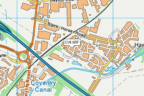 CV6 6RF map - OS VectorMap District (Ordnance Survey)