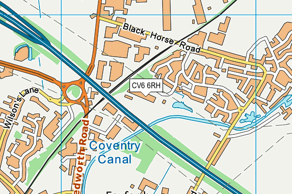 CV6 6RH map - OS VectorMap District (Ordnance Survey)