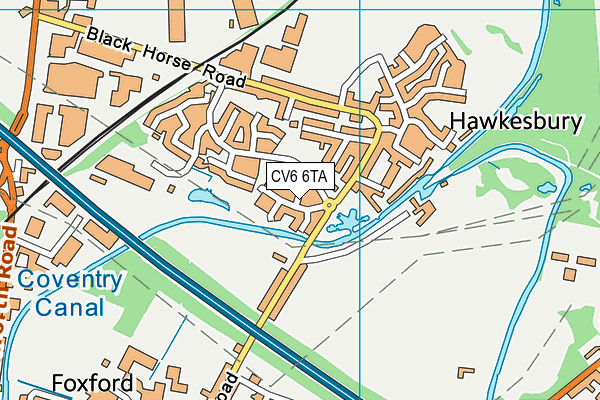 CV6 6TA map - OS VectorMap District (Ordnance Survey)